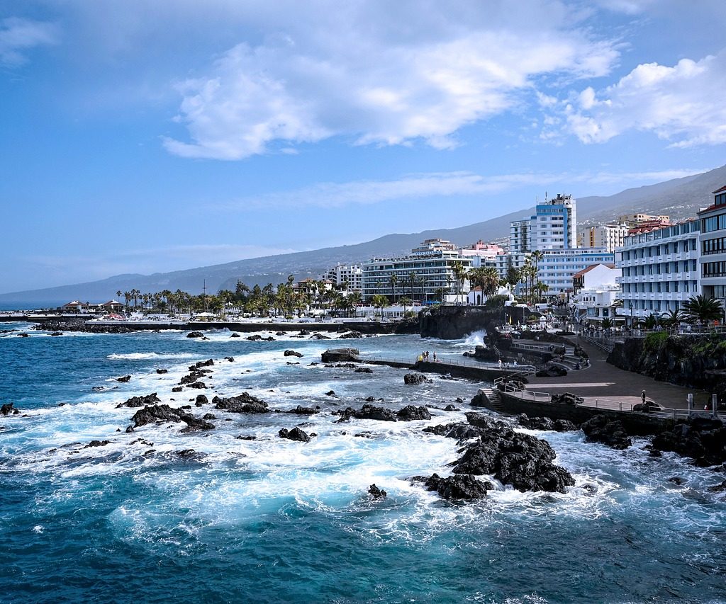 puerto cruz, tenerife, bay, houses, promenade, atlantic, nature, vacations, beach, heaven, to travel, tourism